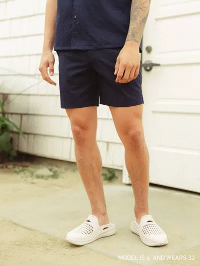 Greyson Clothiers Rhodes Seersucker Short In Maltese Blue