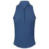 GREYSON CLOTHIERS SLEEVELESS VESTA MOCK NECK TOP IN HAMPSTEAD BLUE