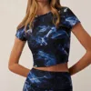 Greyson Clothiers Smoke Luna Short Sleeve In Maltese Blue In Multi