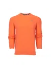 Greyson Clothiers Tomahawk Cashmere Crewneck Sweater In Coral In Orange