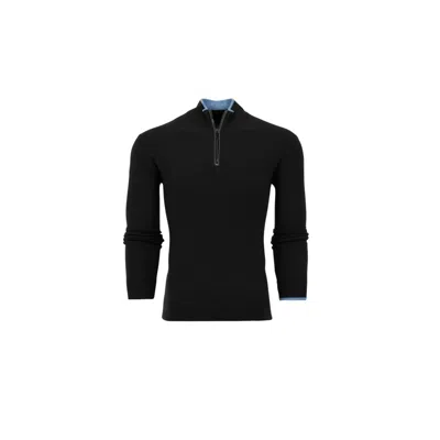Greyson Clothiers Unisex - Sebonack 1/4 Zip Sweater In Shepherd In Black