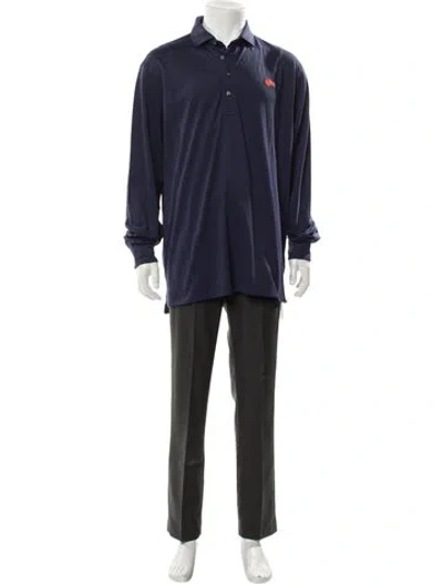 Pre-owned Greyson Collar Long Sleeve Polo Shirt In Blue