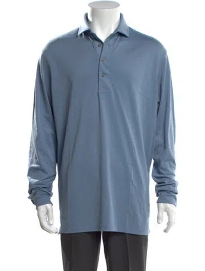 Pre-owned Greyson Collar Long Sleeve Polo Shirt In Blue