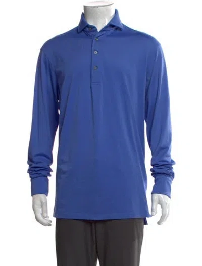 Pre-owned Greyson Collar Long Sleeve Polo Shirt In Blue