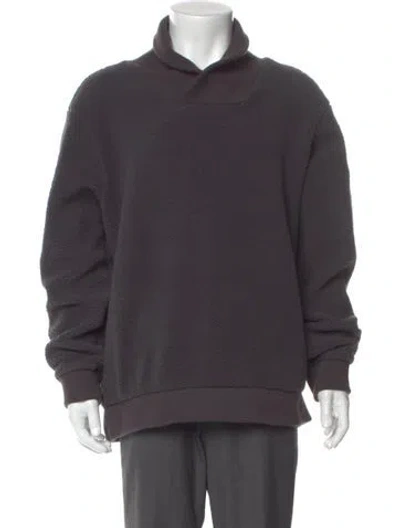 Pre-owned Greyson Collar Long Sleeve Pullover In Gray