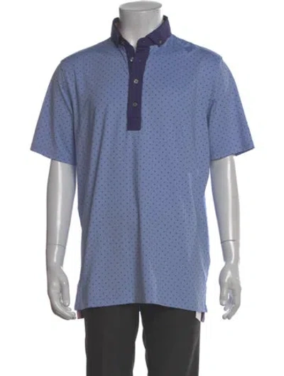Pre-owned Greyson Collar Short Sleeve Polo Shirt In Blue