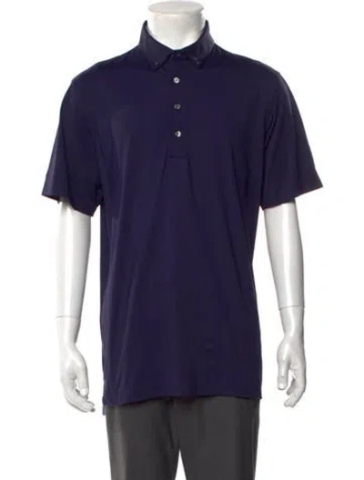 Pre-owned Greyson Collar Short Sleeve Polo Shirt In Blue