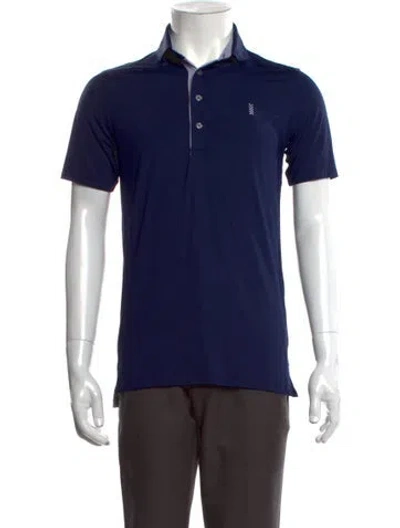 Pre-owned Greyson Collar Short Sleeve Polo Shirt In Blue