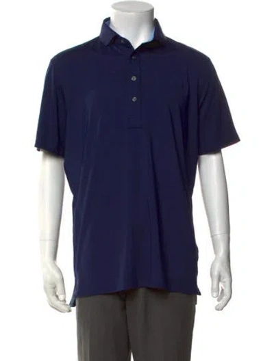 Pre-owned Greyson Collar Short Sleeve Polo Shirt In Blue