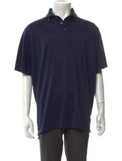 Pre-owned Greyson Collar Short Sleeve Polo Shirt In Blue