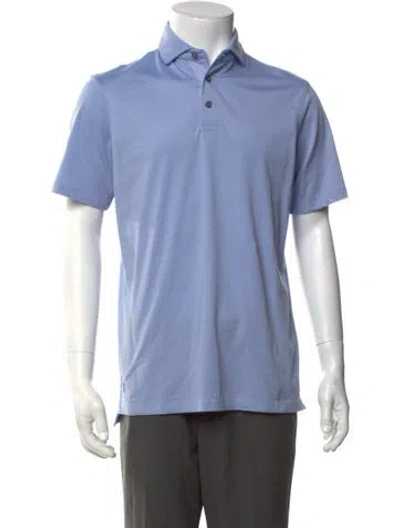 Pre-owned Greyson Collar Short Sleeve Polo Shirt W/ Tags In Blue