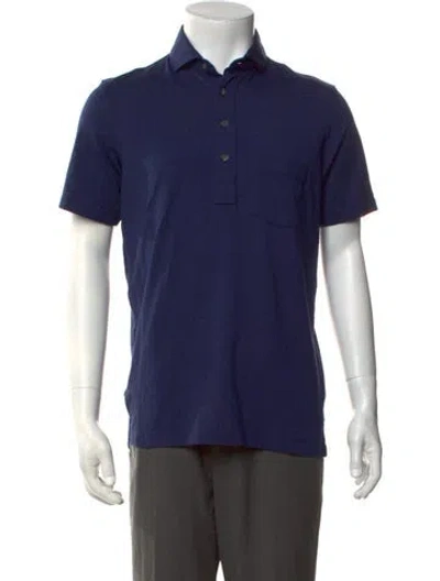 Pre-owned Greyson Collar Short Sleeve Polo Shirt W/ Tags In Blue
