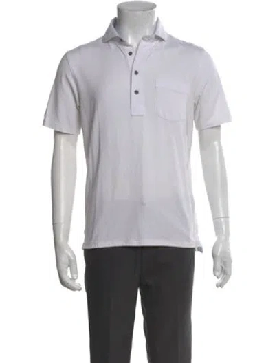 Pre-owned Greyson Collar Short Sleeve Polo Shirt In White