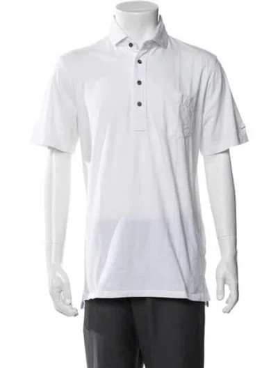 Pre-owned Greyson Collar Short Sleeve Polo Shirt In White