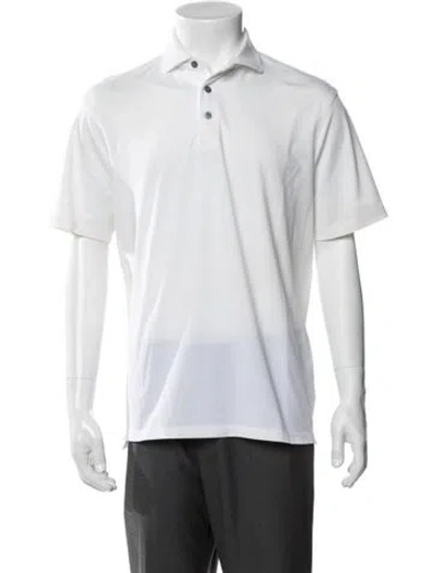 Pre-owned Greyson Collar Short Sleeve Polo Shirt In White