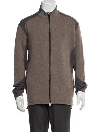 Pre-owned Greyson Colorblock Pattern Bomber Jacket In Neutral