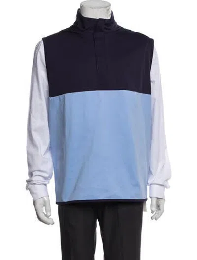 Pre-owned Greyson Colorblock Pattern Vest W/ Tags In Blue