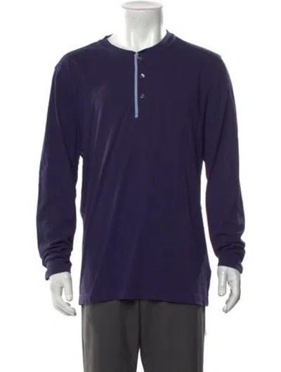 Pre-owned Greyson Crew Neck Long Sleeve Henley In Purple