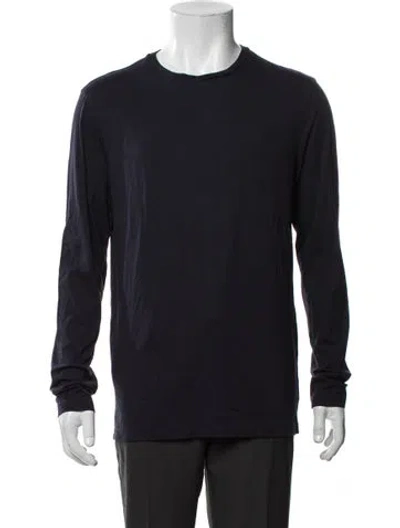Pre-owned Greyson Crew Neck Long Sleeve T-shirt In Blue