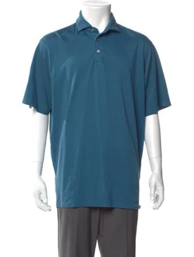 Pre-owned Greyson Crew Neck Short Sleeve Polo Shirt In Blue