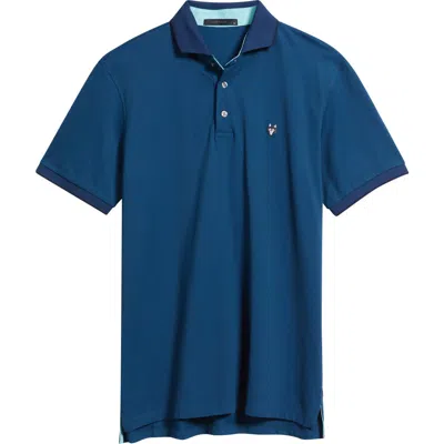 Greyson Crowley Icon Piqué Performance Golf Polo In Blue