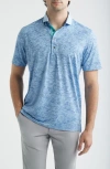 Greyson Deep Water Performance Print Polo In Blue