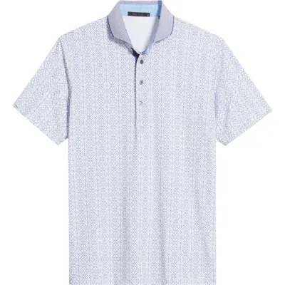 Greyson Echo Falls Geo Print Performance Golf Polo In Blue