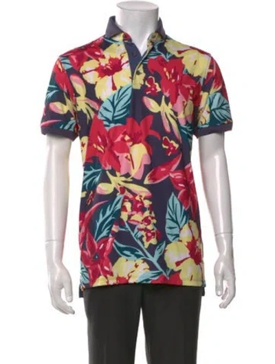 Pre-owned Greyson Floral Print Short Sleeve In Multicolor