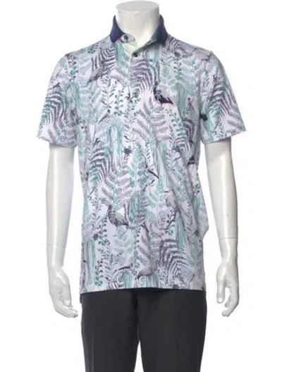 Pre-owned Greyson Floral Print Short Sleeve Shirt In Purple
