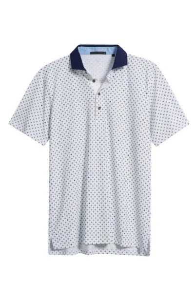 Greyson G Squared Neat Logo Print Performance Golf Polo In White