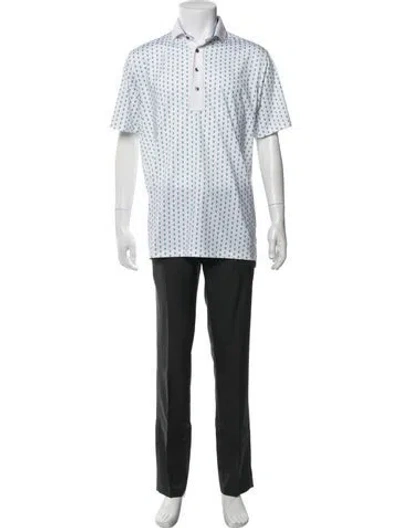 Pre-owned Greyson Graphic Print Collar Polo Shirt In Neutral