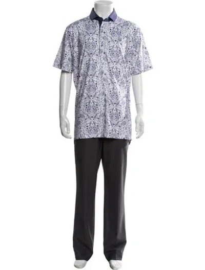 Pre-owned Greyson Graphic Print Collar Polo Shirt In Purple