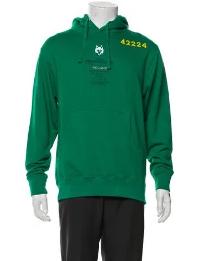 Pre-owned Greyson Graphic Print Crew Neck Hoodie In Green