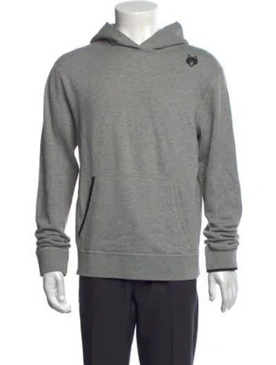 Pre-owned Greyson Graphic Print Crew Neck Hoodie In Grey