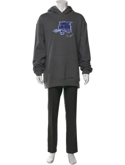 Pre-owned Greyson Graphic Print Crew Neck Hoodie W/ Tags In Grey
