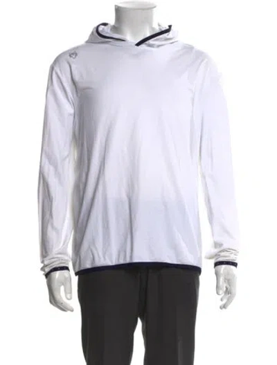 Pre-owned Greyson Graphic Print Crew Neck Hoodie In White
