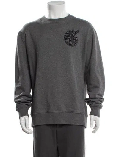 Pre-owned Greyson Graphic Print Crew Neck Sweatshirt In Grey