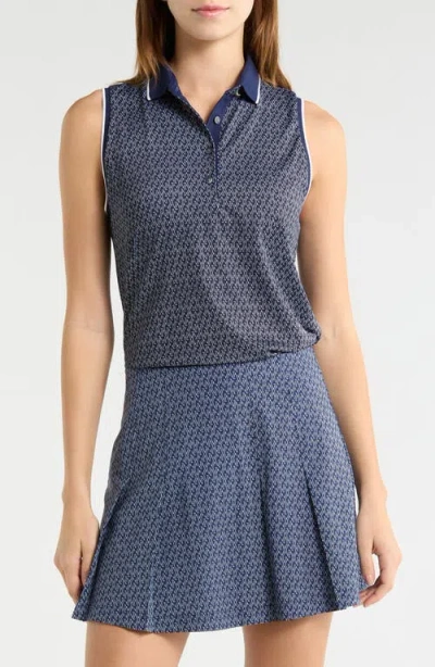 Greyson G-thing Scarlett Sleeveless Polo In Blue