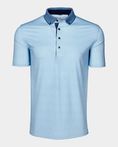 Greyson Guardian Printed Polo Shirt In Blue