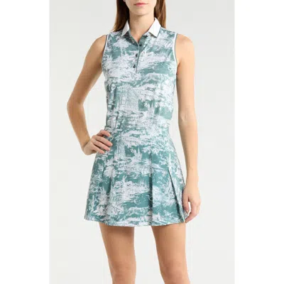 Greyson Huntress Toile Print Polo In Green