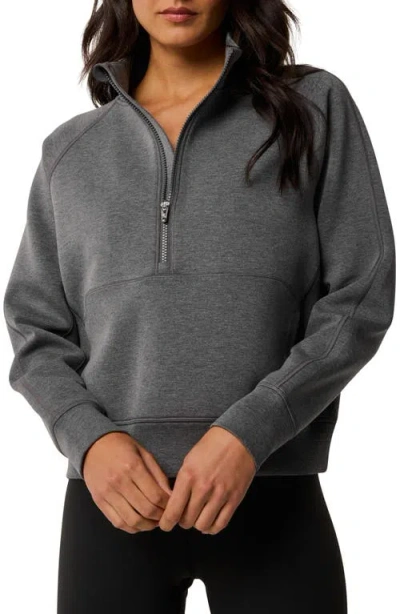 Greyson Kristina Mélange Half Zip Sweatshirt In Gray