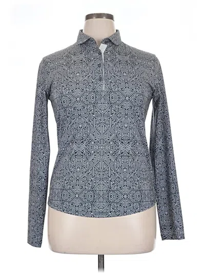 Pre-owned Greyson Long Sleeve Blouse In Gray