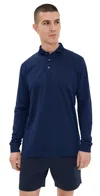 Greyson Long Sleeve Polo Maltese Blue In Maltese Blue