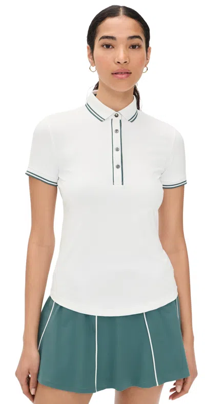 Greyson Luxe Scarlett Polo Top Arctic/100