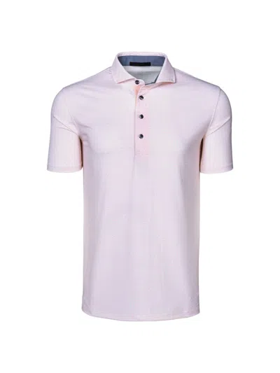 Greyson Men's Ghost Thistle Micro-star Print Polo Shirt In Pink