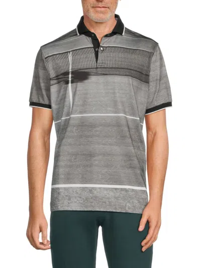 Greyson Men's The Court Striped Polo In Grey