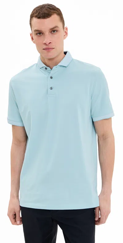 Greyson Moab Striped Polo Arctic/maltese Blue