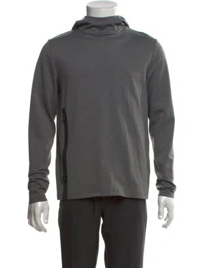 Pre-owned Greyson Mock Neck Long Sleeve Hoodie In Grey