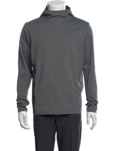 Pre-owned Greyson Mock Neck Long Sleeve Hoodie In Grey