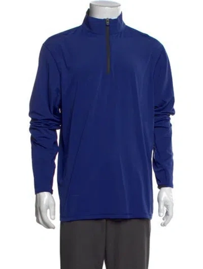 Pre-owned Greyson Mock Neck Long Sleeve Polo Shirt In Blue